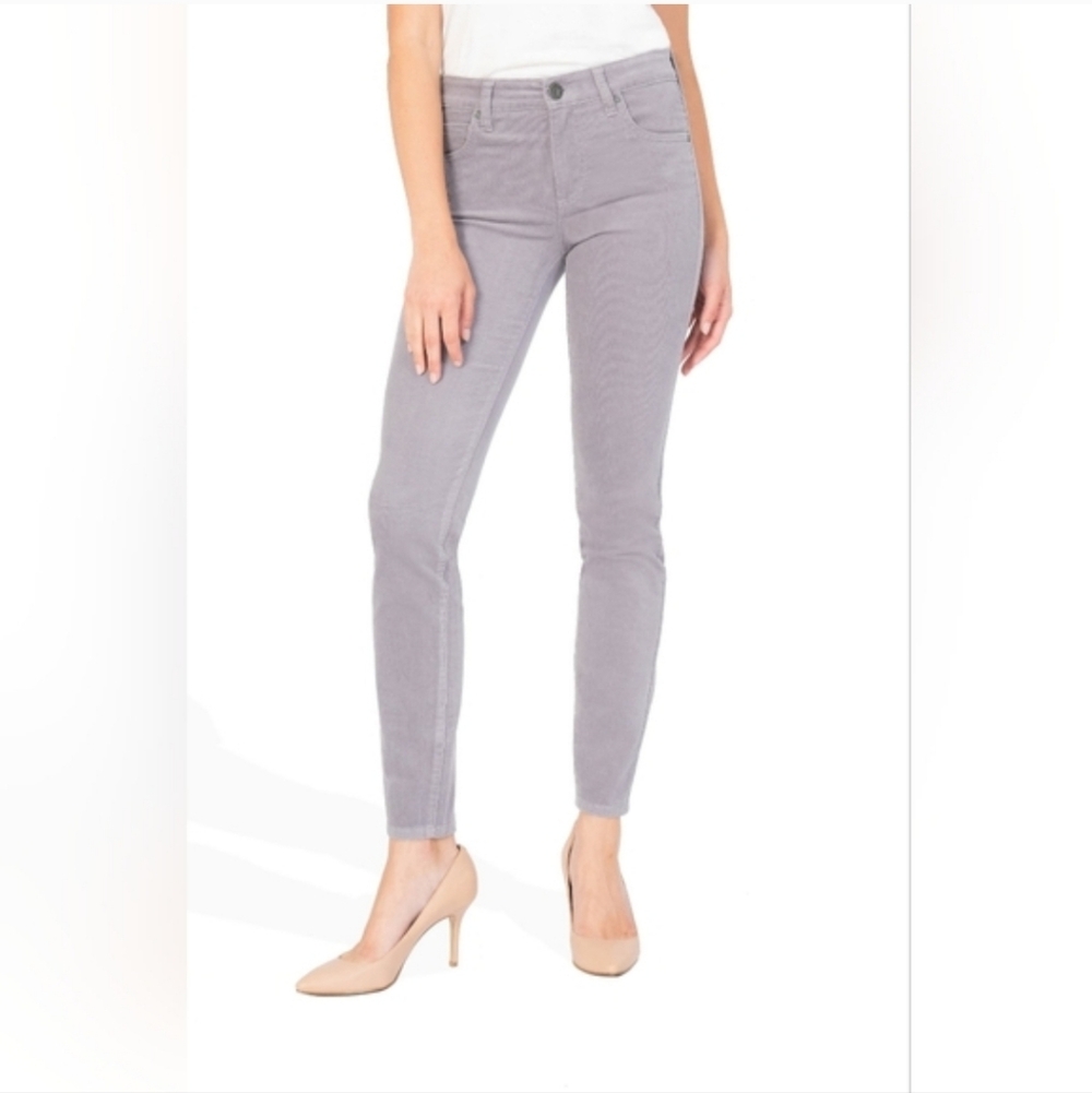 KUT from the Kloth Women's Size 0 Gray Diana Fab Ab High-Wasted Corduroy Pants